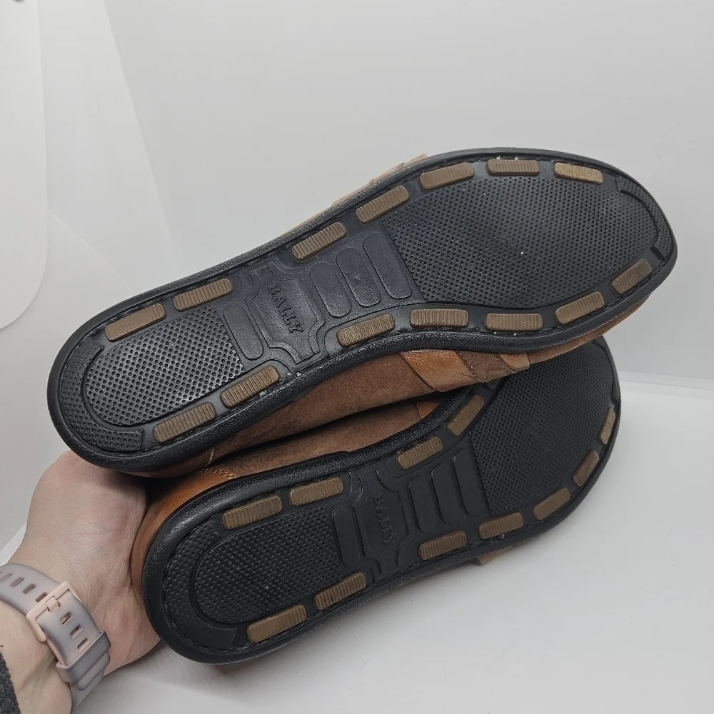 Bally Mesa brown leather penny loafers 10M